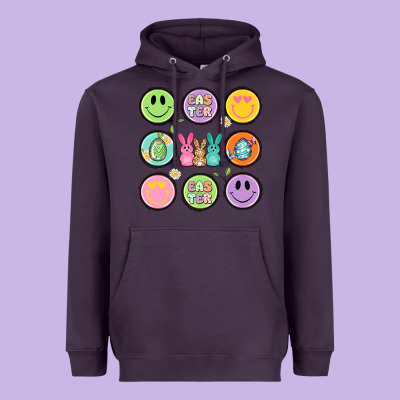 Easter Day Smiley Faces Heavyweight Hoodie Designed By Artiststas