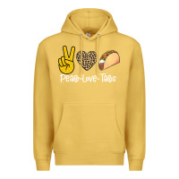 Antique Gold Peace Love Tacos Premium Hoodie - Bettercallsaul