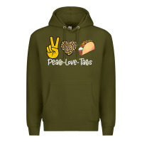 Army Green Peace Love Tacos Premium Hoodie - Bettercallsaul