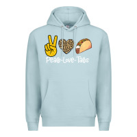 Blue Mist Peace Love Tacos Premium Hoodie - Bettercallsaul