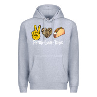 Heather Grey Peace Love Tacos Premium Hoodie - Bettercallsaul
