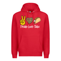 Red Peace Love Tacos Premium Hoodie - Bettercallsaul