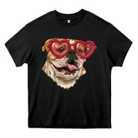 Black english bulldog with love glass Heavy Core Tee - RanaPortraitStore