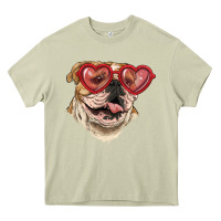Mossy english bulldog with love glass Heavy Core Tee - RanaPortraitStore