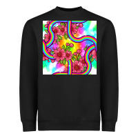 Black tie dye floral seamless pattern Heavyweight Sweatshirt - BundleAndBundleShop