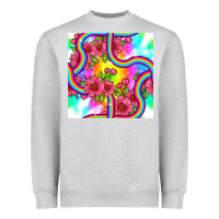 Heather Grey tie dye floral seamless pattern Heavyweight Sweatshirt - BundleAndBundleShop