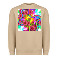 Mushroom tie dye floral seamless pattern Heavyweight Sweatshirt - BundleAndBundleShop