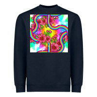 Navy tie dye floral seamless pattern Heavyweight Sweatshirt - BundleAndBundleShop