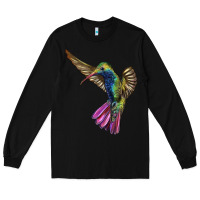 Black Broad Billed Hummingbird Long Sleeve Tee - LillyAllenDesigns