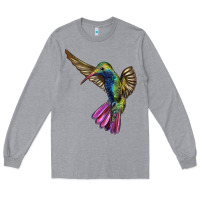 Heather Grey Broad Billed Hummingbird Long Sleeve Tee - LillyAllenDesigns