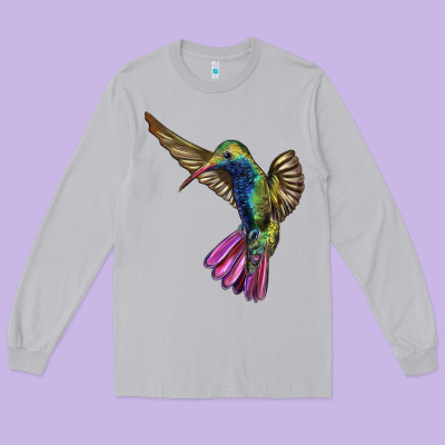 Broad Billed Hummingbird Long Sleeve Tee Designed By Lillyallendesigns