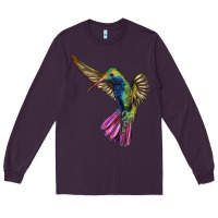 Plum Broad Billed Hummingbird Long Sleeve Tee - LillyAllenDesigns