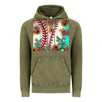 Vintage Olive baseball leopard turquoise cactus sunflower Vintage Hoodie - JahusDesignShop