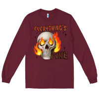 Burgundy everythings fine Long Sleeve Tee - JahusDesignShop