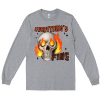 Heather Grey everythings fine Long Sleeve Tee - JahusDesignShop