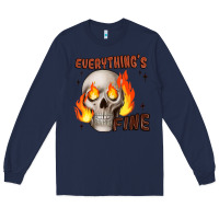 Navy everythings fine Long Sleeve Tee - JahusDesignShop