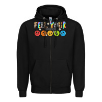 Black feel your feelings Zipper Hoodie - NancyCooperArtShop