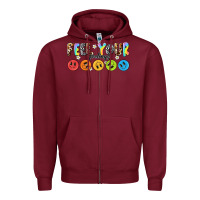 Burgundy feel your feelings Zipper Hoodie - NancyCooperArtShop