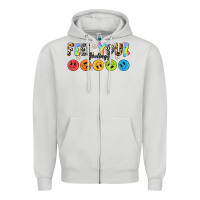 Dove Grey feel your feelings Zipper Hoodie - NancyCooperArtShop