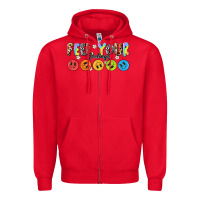 Red feel your feelings Zipper Hoodie - NancyCooperArtShop