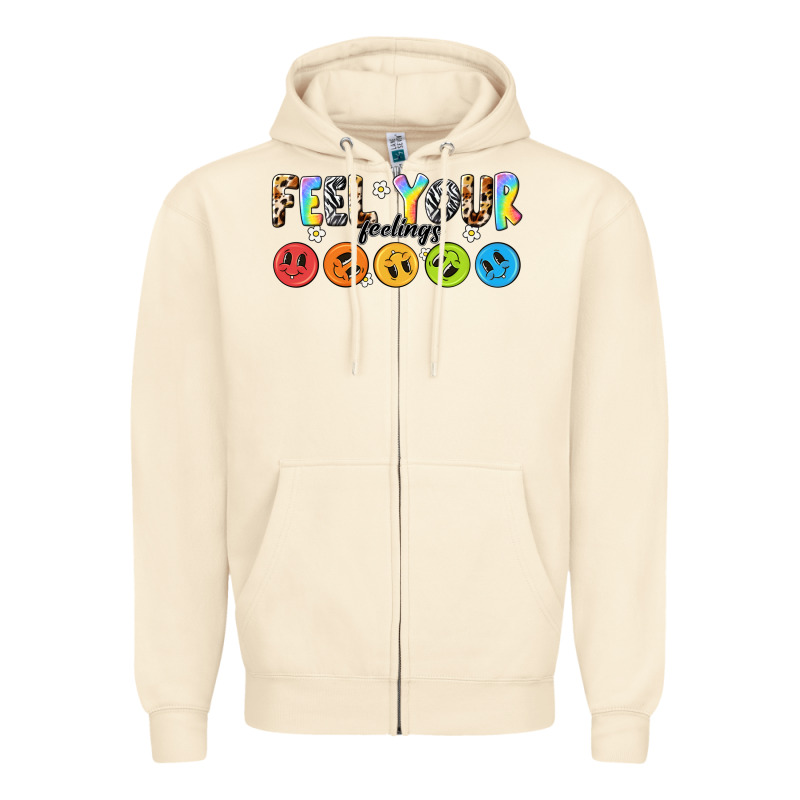 Feel Your Feelings Zipper Hoodie by NancyCooperArtShop | Teevron