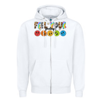 White feel your feelings Zipper Hoodie - NancyCooperArtShop