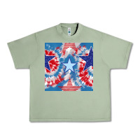 Oil Green patriotic tie dye stars Urban Heavy Tee - BundleAndBundleShop