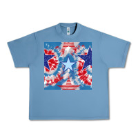 Pebble Blue patriotic tie dye stars Urban Heavy Tee - BundleAndBundleShop