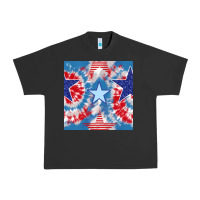 Pigment Black patriotic tie dye stars Urban Heavy Tee - BundleAndBundleShop