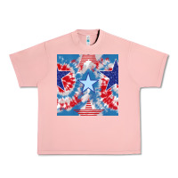 Salmon patriotic tie dye stars Urban Heavy Tee - BundleAndBundleShop