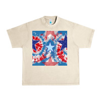 Sandshell patriotic tie dye stars Urban Heavy Tee - BundleAndBundleShop