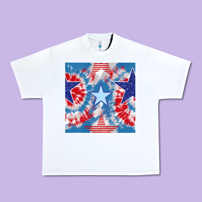 Patriotic Tie Dye Stars Urban Heavy Tee Designed By Bundleandbundleshop