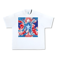 White patriotic tie dye stars Urban Heavy Tee - BundleAndBundleShop
