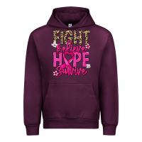Mauve Wine Fight believe hope survive Cancer Awareness Urban Hoodie - HowdyJamesFarm