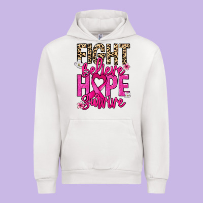 Fight Believe Hope Survive Cancer Awareness Urban Hoodie Designed By Howdyjamesfarm