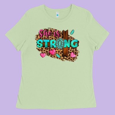She Is Strong Ladies Tee Designed By Texasbilliewilder