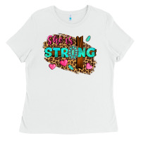 White she is strong Ladies Tee - texasbilliewilder
