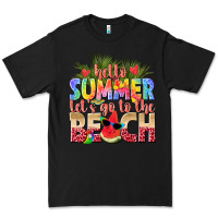 Black hello summer lets go to the beach Premium Tee - texasbilliewilder