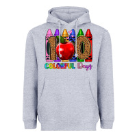 Heather Grey 100 colorful day s Heavyweight Hoodie - Artiststas