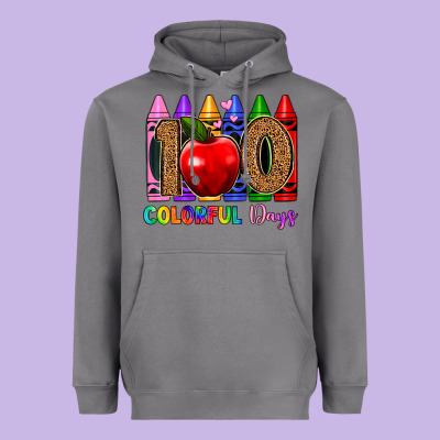 100 Colorful Day S Heavyweight Hoodie Designed By Artiststas