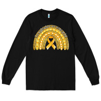 Black childhood cancer awareness rainbow (1) Long Sleeve Tee - Jasminsmagicworld