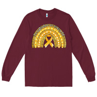 Burgundy childhood cancer awareness rainbow (1) Long Sleeve Tee - Jasminsmagicworld