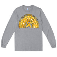 Heather Grey childhood cancer awareness rainbow (1) Long Sleeve Tee - Jasminsmagicworld
