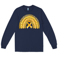 Navy childhood cancer awareness rainbow (1) Long Sleeve Tee - Jasminsmagicworld