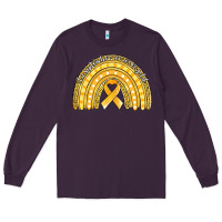 Plum childhood cancer awareness rainbow (1) Long Sleeve Tee - Jasminsmagicworld