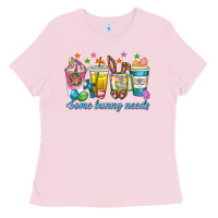 Bubblegum Pink some bunny needs easter coffee cups Ladies Tee - texasbilliewilder