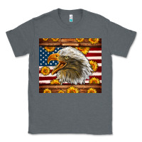 Charcoal Heather American Flag Eagle Classic Tee - LillyAllenDesigns