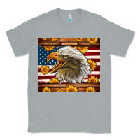 Heather Grey American Flag Eagle Classic Tee - LillyAllenDesigns