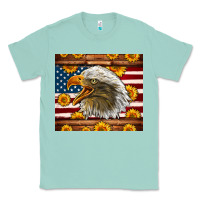 Seafoam American Flag Eagle Classic Tee - LillyAllenDesigns