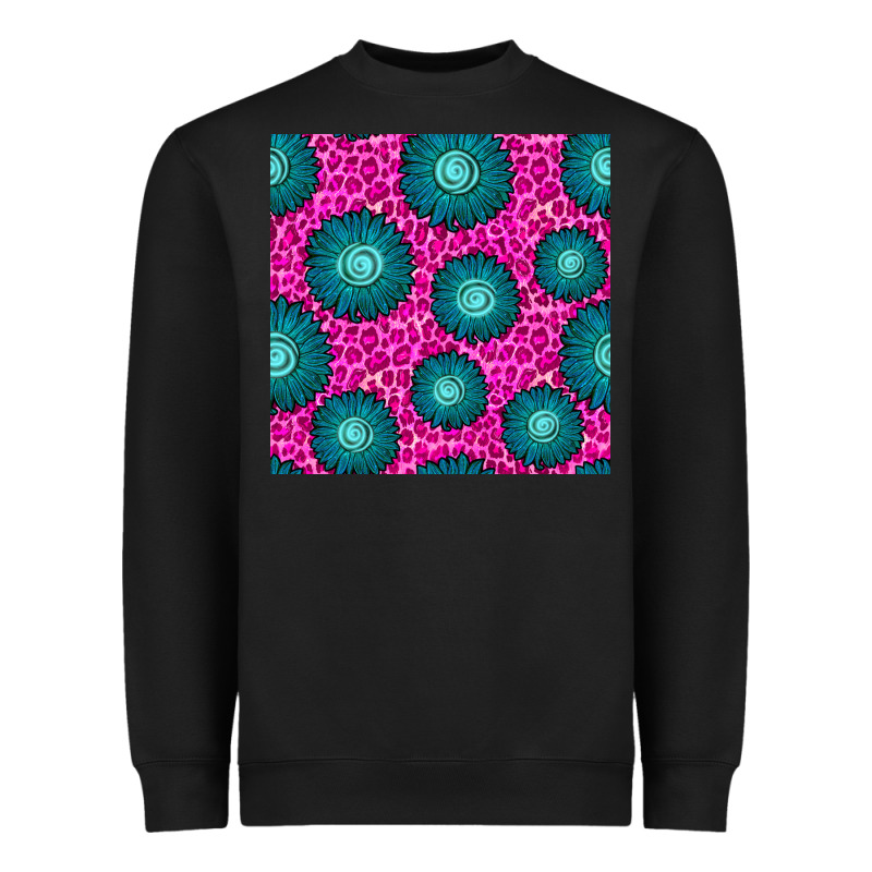 Floral Pink Leopard Seamless Pattern Heavyweight Sweatshirt by BundleAndBundleShop | Teevron